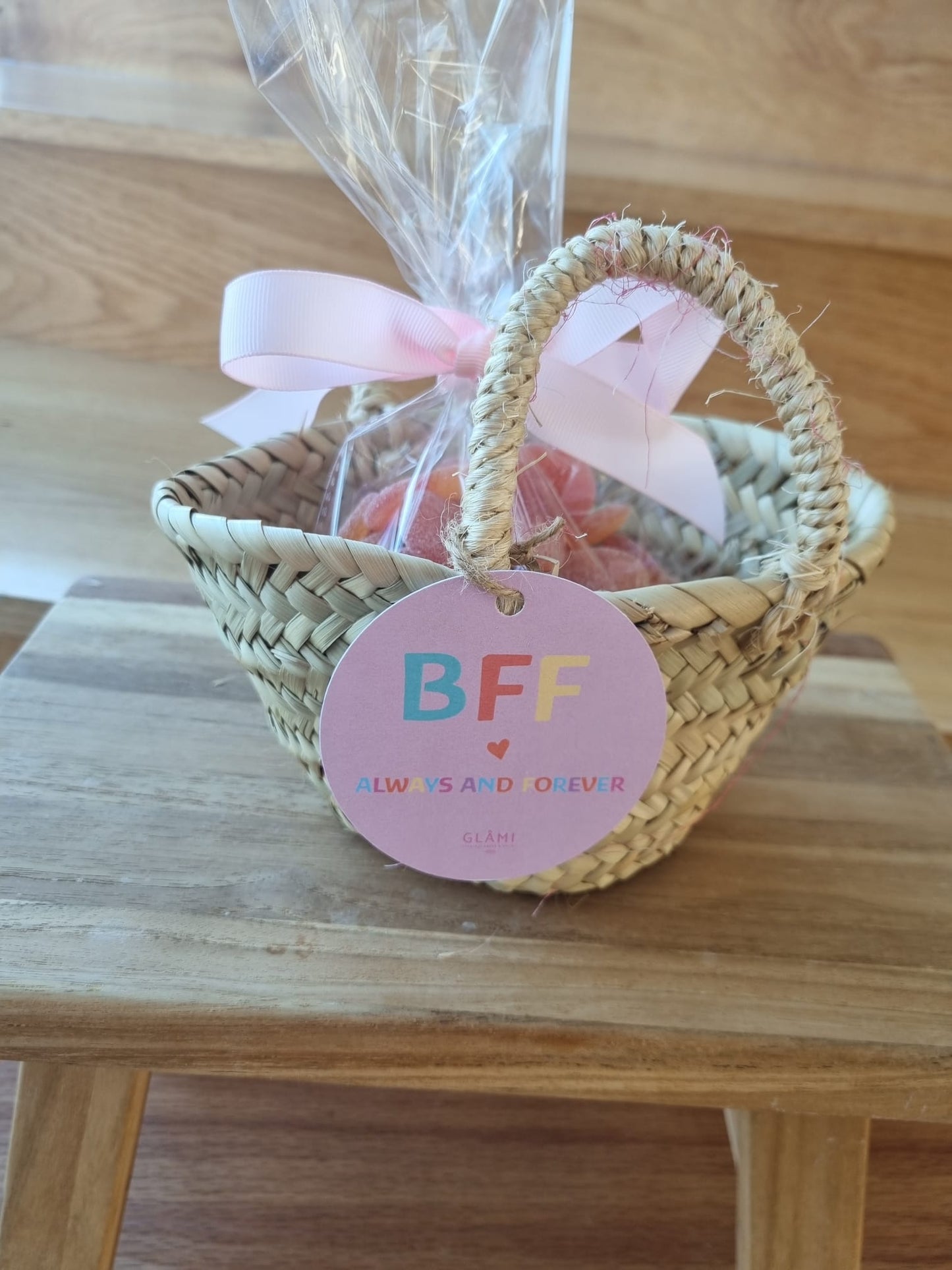 "BFF Always and Forever" gum basket