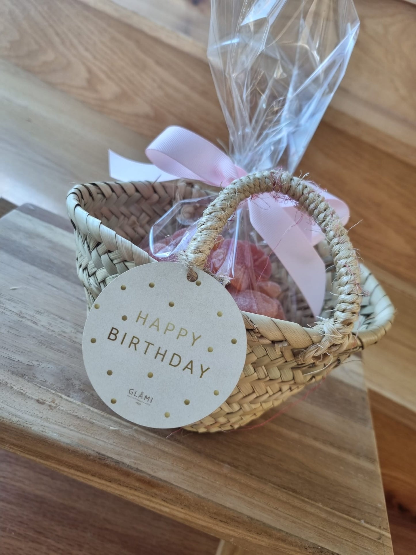 "Happy Birthday" gum basket