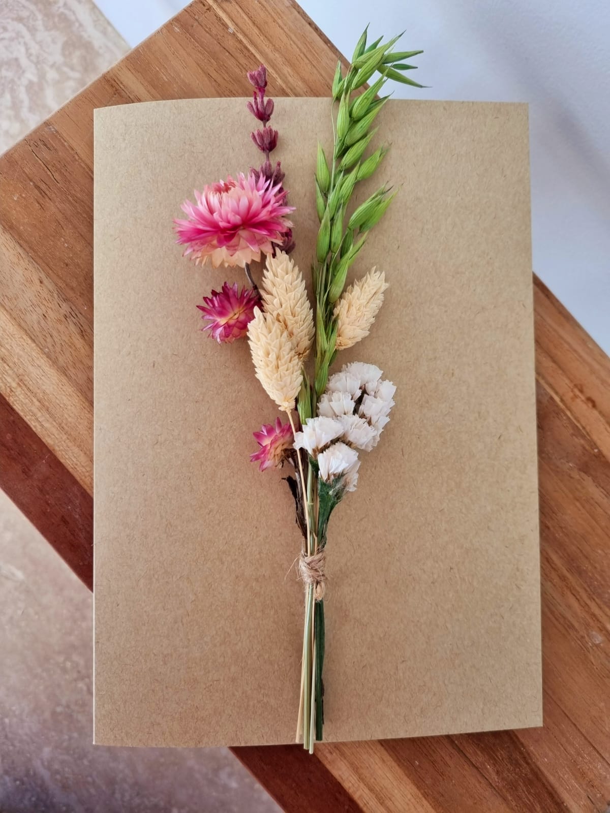 Postcard of preserved flowers - Pink Flower