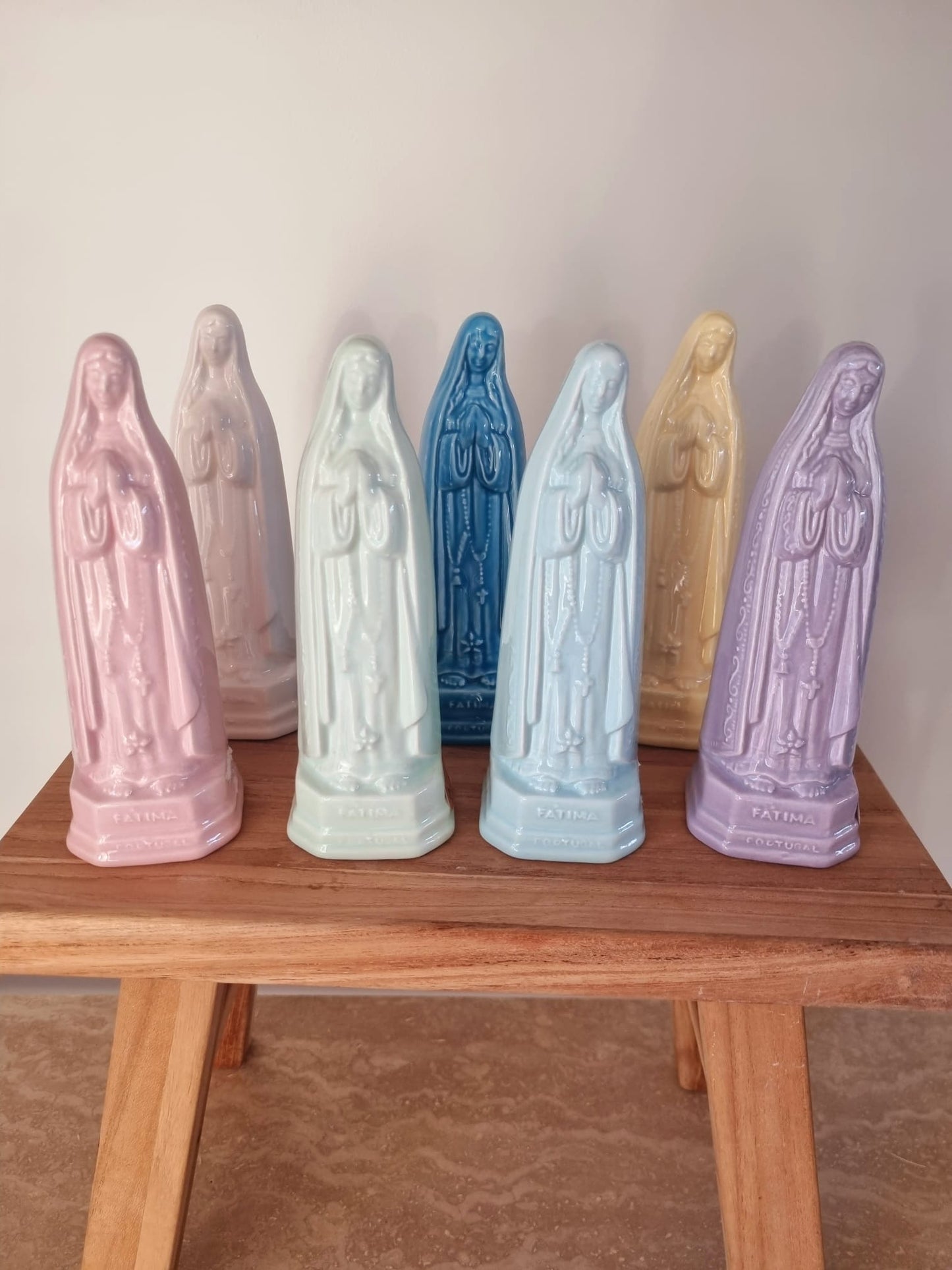 Pack de 8 Nossa Senhora de Fátima em cerâmica